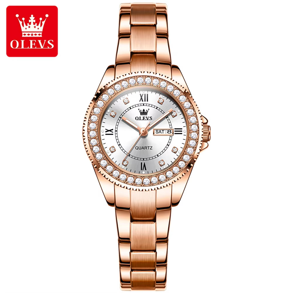 9993 Wholesale Fashion Women Silver Alloy Steel Quartz Wristwatch Diamond Watches Ladies Wrist