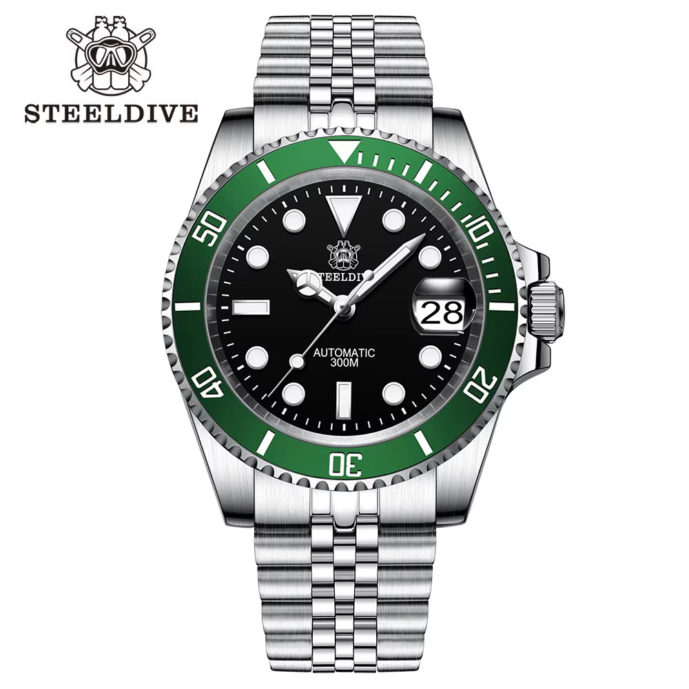 STEELDIVE SD1953 2021 Two-Tone Dial Men's Diving Watch with NH35A Automatic Movement, 30ATM Waterproof Rating, Sapphire Glass, and Ceramic Bezel