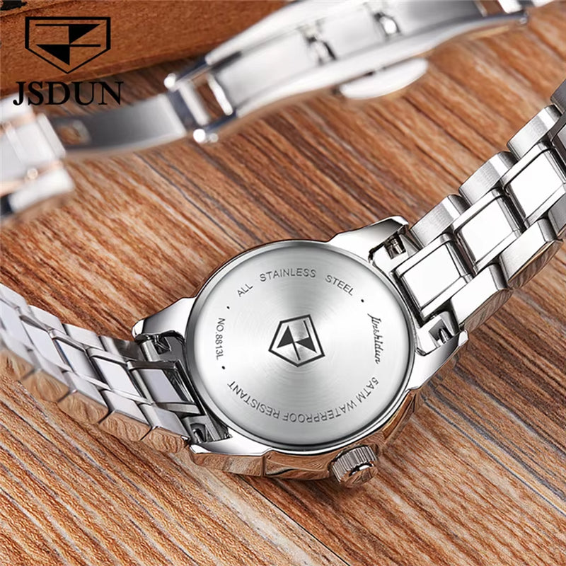 8813Women Factory Hot Sales Japanese Movement Classic Fashion Stainless Steel Waterproof Mechanical Watch