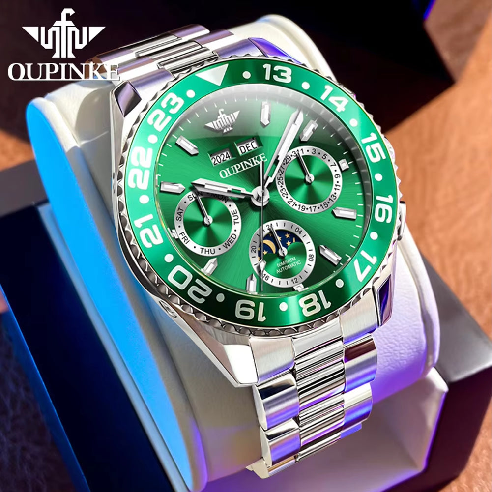 3271 Custom OEM/ODM Logo Fashion Multifunctional Sports Automatic Mechanical Watch for Men - Stainless Steel and Waterproof