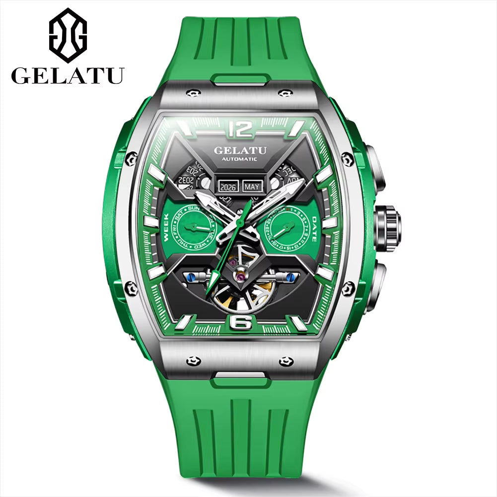 6013 Sport Fashion Luxury Oem Custom Logo Waterproof Hollow Relojes Tourbillon Automatic Mechanical Watch for Man