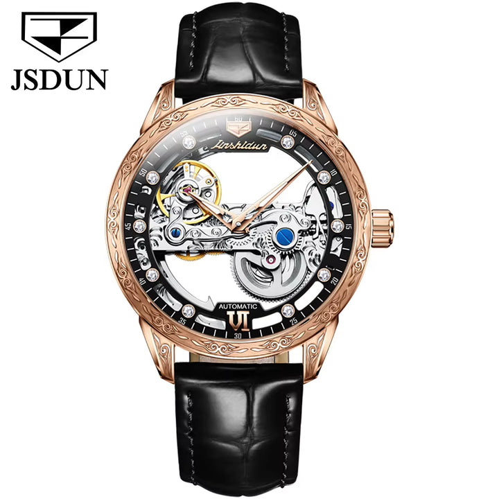 8917 OEM Stainless Steel Luxury Brand Clock Classic Waterproof Luminous Hollow Automatic Tourbillon Mechanical Watch Men