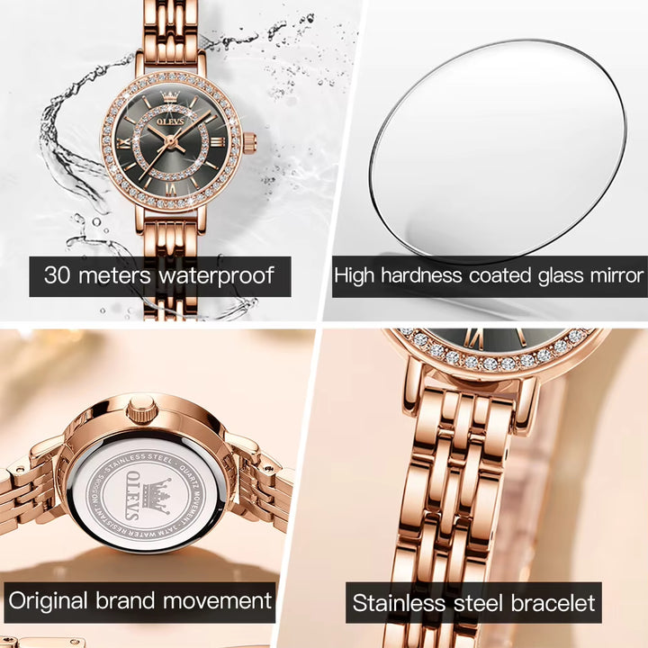 5508 Girl Gifts Diamond Watch Fashion Beatiful Luxurious Diamond Waterproof Steel Mesh Dressing Quartz Women Watch