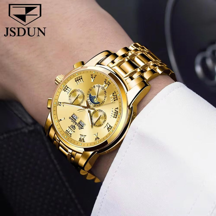 Men Watch Top Luxury Brand  Montre Homme Avec Date Complete Calendar Mechanical Wristwatch Shenzhen Factory Supplier