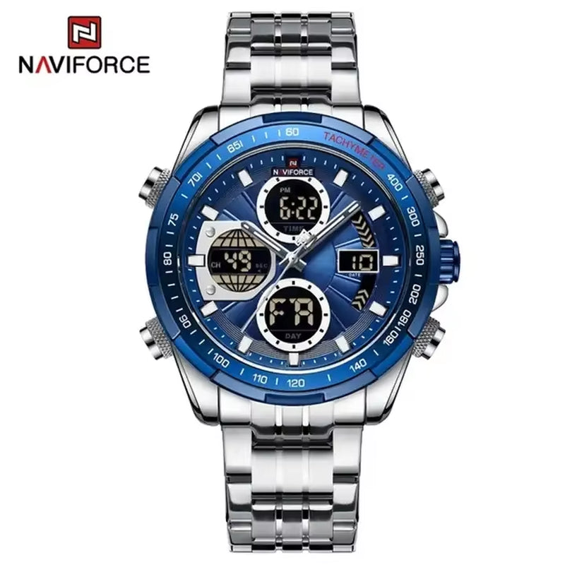 Luxury Multi-Time Zone Men's Quartz Watch - High-Quality Wristwatch with Day and Week Display