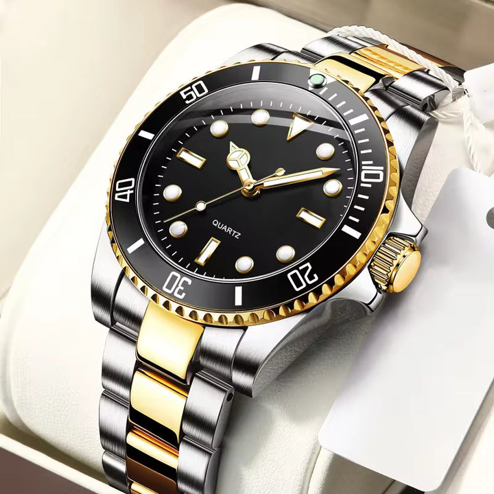 2024 Premium Luxury Stainless Steel Analog Quartz Wrist Watch for Men - Luminous and Waterproof