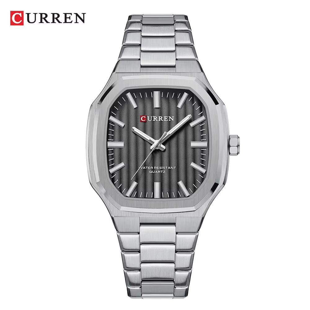 Men's Golden Luxury Quartz Watch - Full Stainless Steel Luminous Timepiece 8458