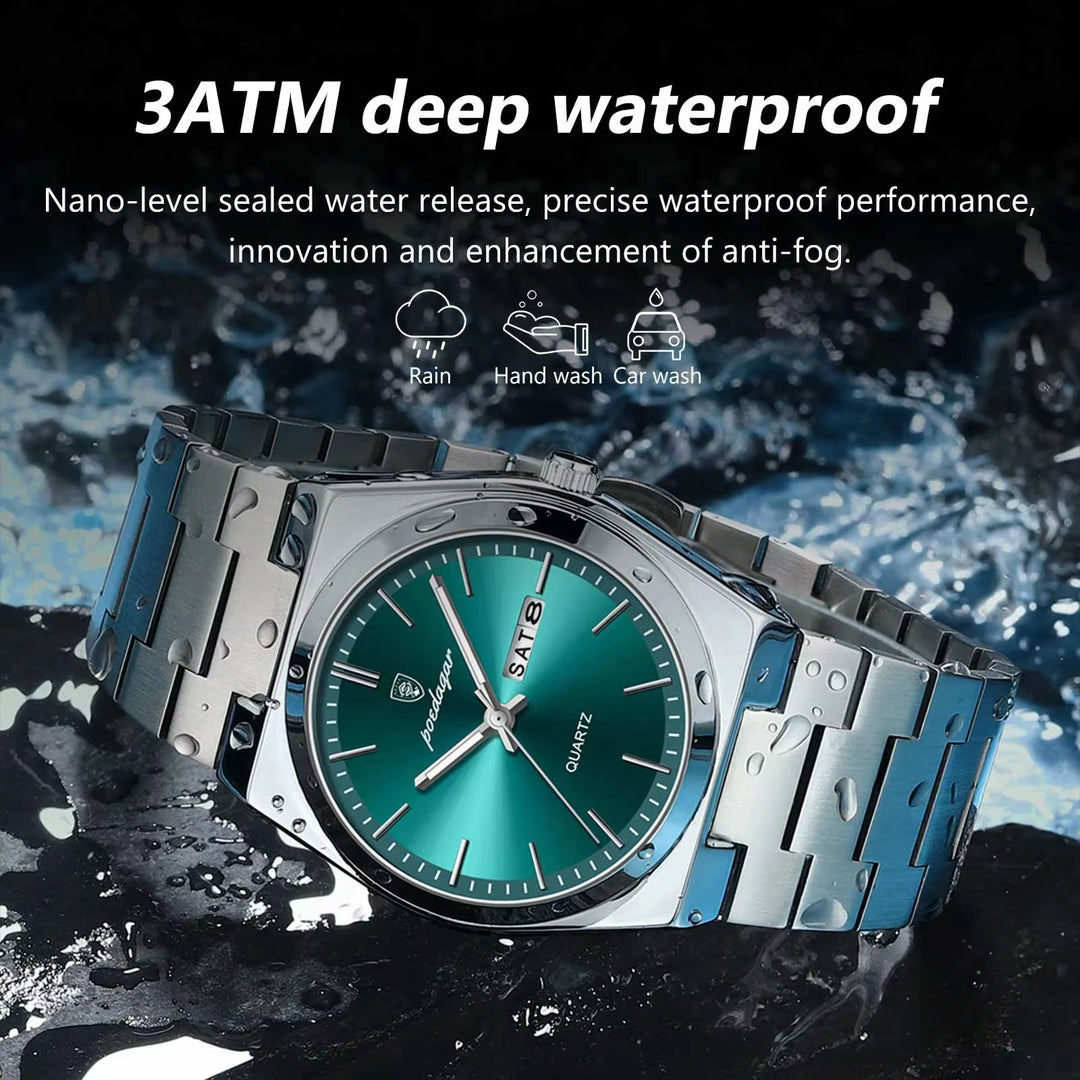 Luxury 930 Quartz Watch for Men - Waterproof Stainless Steel with Luminous Features