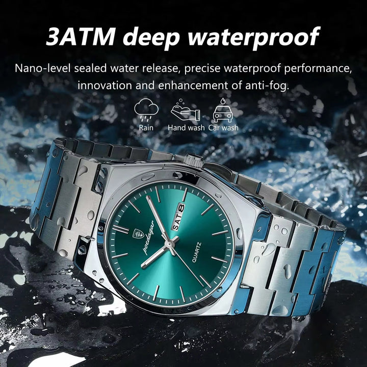 Luxury 930 Quartz Watch for Men - Waterproof Stainless Steel with Luminous Features