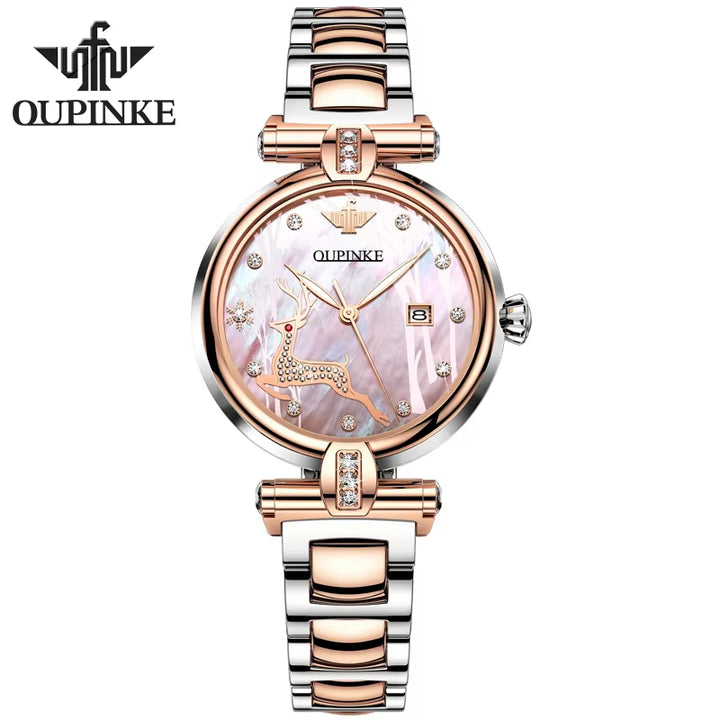 Ceramic Watch Band Sapphire Crystal Ceramic Fawn Design Ladies Mechanical Women Watches