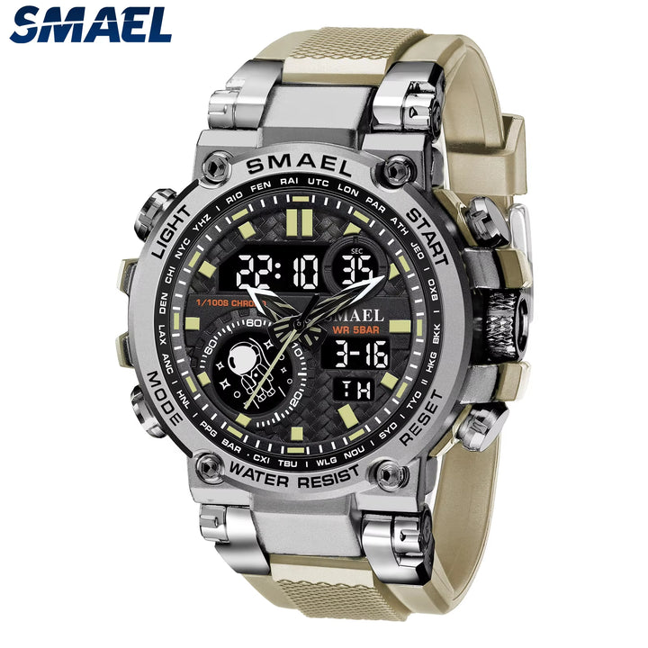 Men's 8093 Sport Watch - Waterproof 5ATM, Dual Time, Shock Resistant, Alarm Function