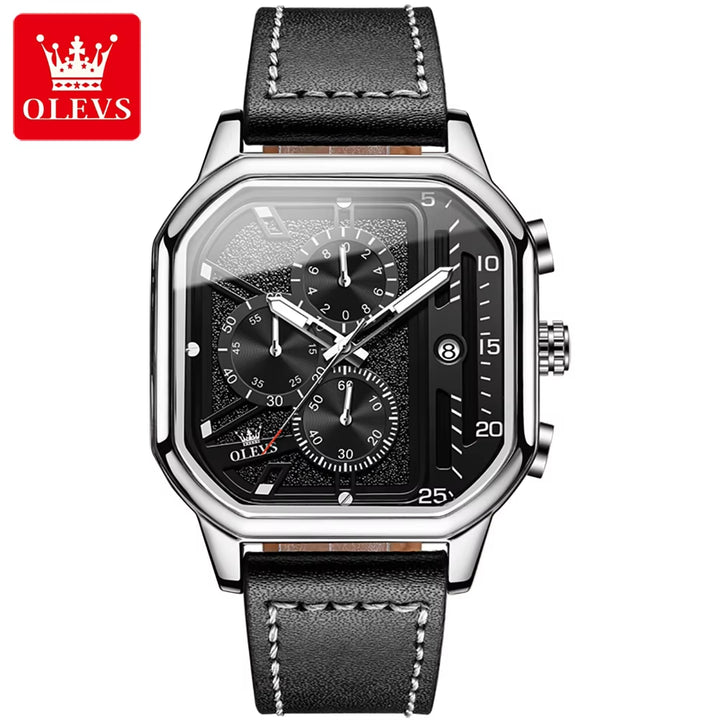 9950 Custom Logo Square Quartz Watch for Men - Casual Skeleton Design