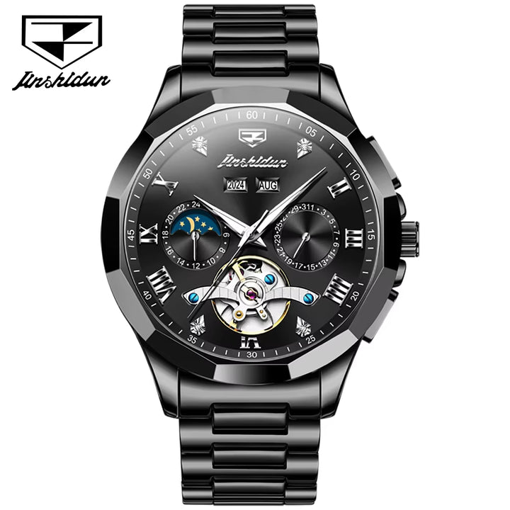 JSDUN 8949 Premium Tourbillon Automatic Mechanical Watch for Men - Luxury Stainless Steel Multifunctional Sports Timepiece