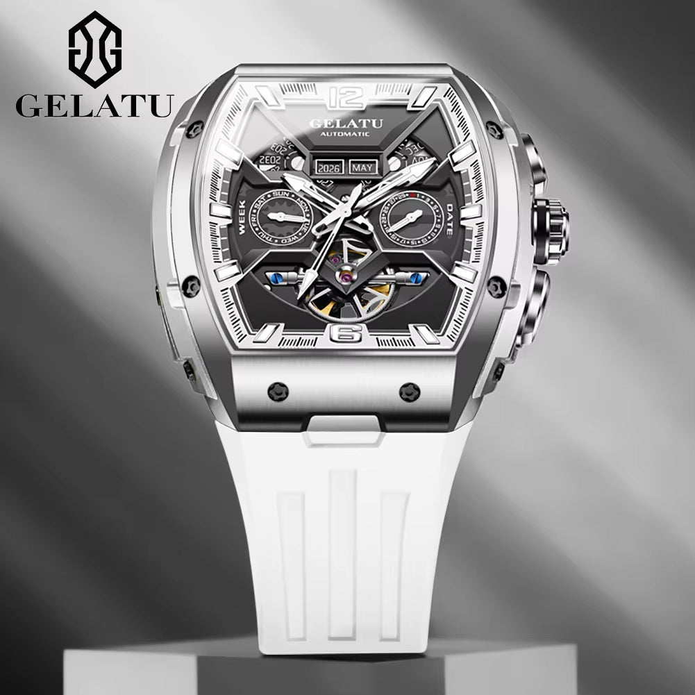 6013 Sport Fashion Luxury Oem Custom Logo Waterproof Hollow Relojes Tourbillon Automatic Mechanical Watch for Man