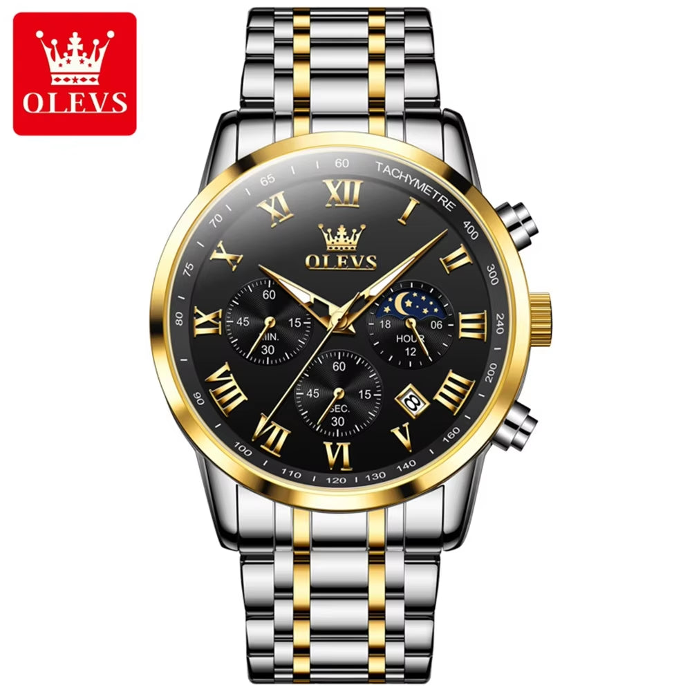 5529 Men Watches New Fashion Stainless Steel Date Waterproof Luminous Brand Luxury Men'S Korean Version for Quartz Watch