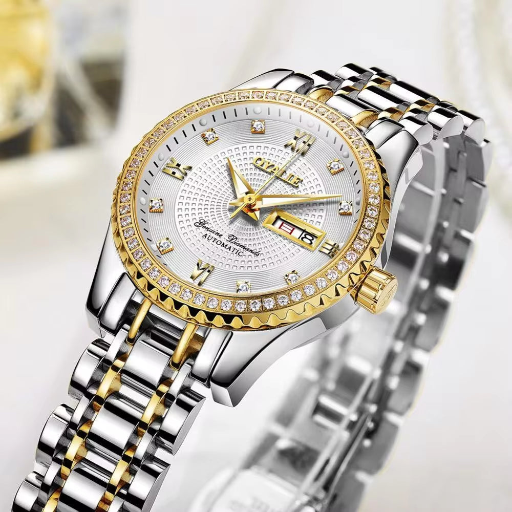 Luxury Women Mechanical Wristwatch Top Brand  Women Auto Watch Diamond Date Watch for Women