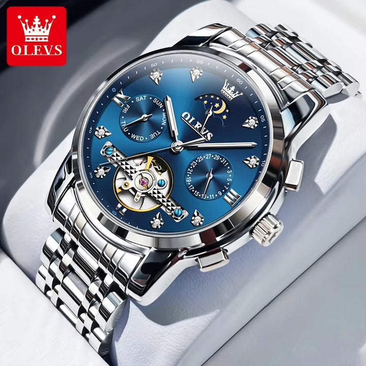 6678 Relogio Factory Custom Watch Skeleton Stainless Steel Mechanical Automatic Watches for Mens Watches Luxury